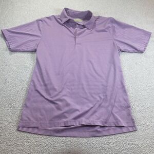 Donald Ross Polo Shirt Mens S Purple Striped Short Sleeve Golf Sportswear